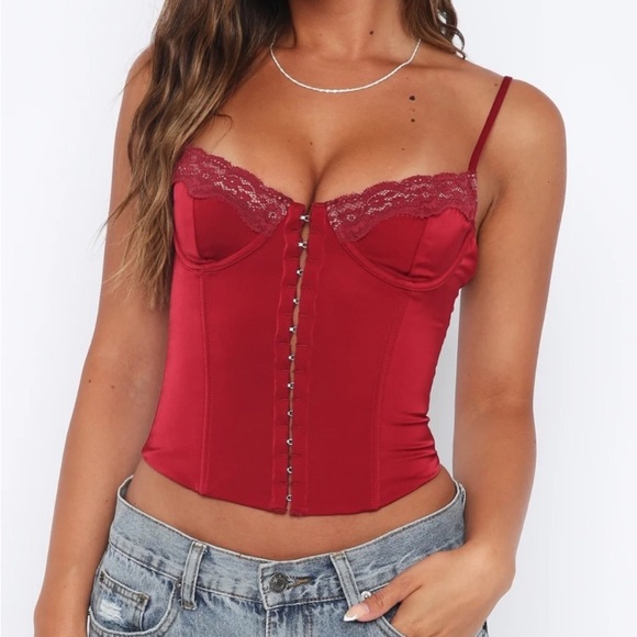 White Fox Boutique Tops - White Fox NWT Pour It Up Bustier Wine